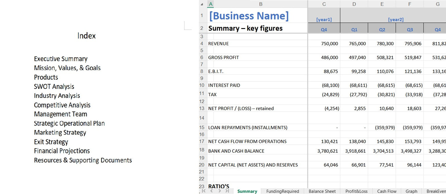 Business Plan Template and Financials