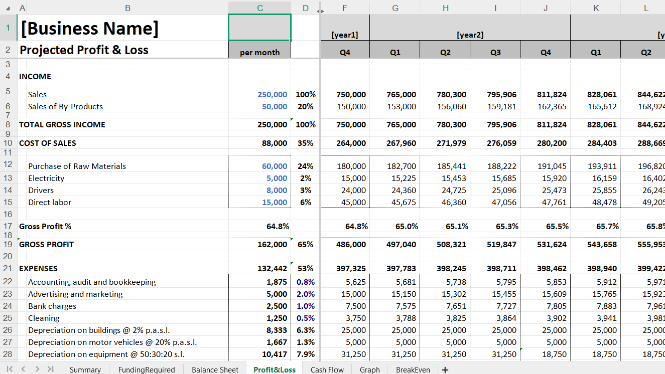 Business Plan Template and Financials