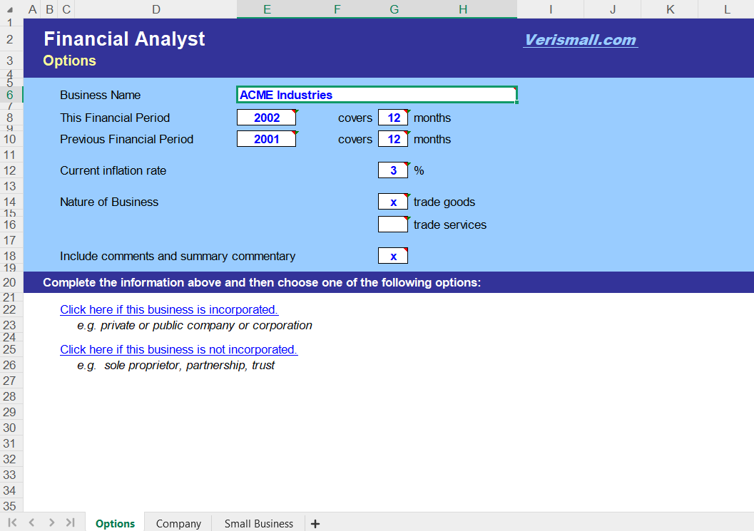 Financial Analysis Spreadsheet Template