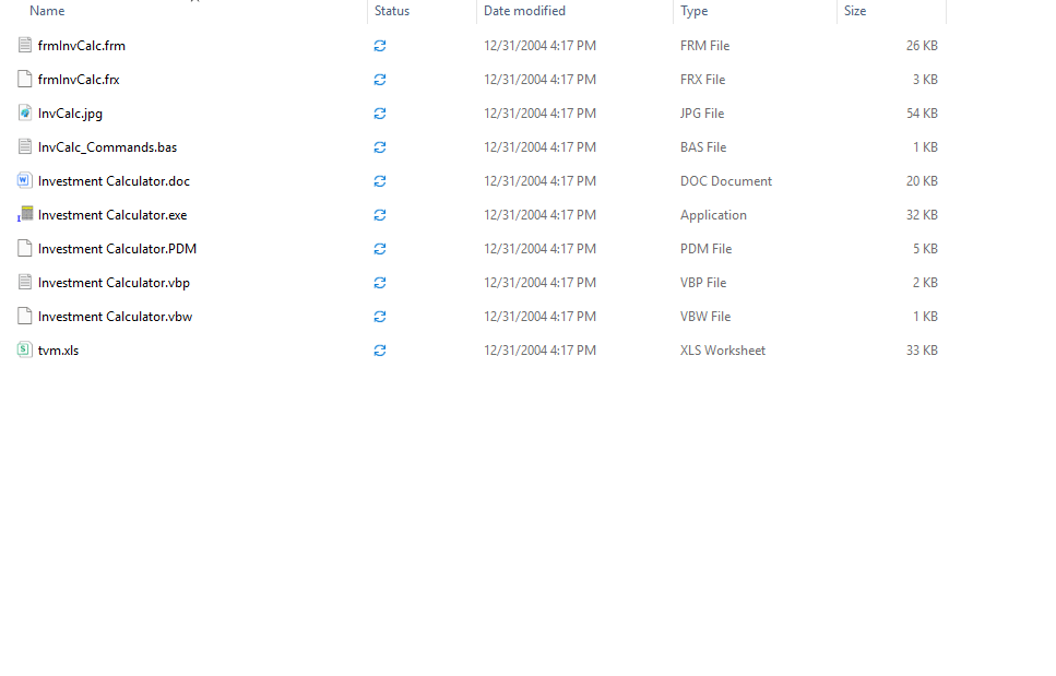 Investment Calculator (TVM calculator) Source Code