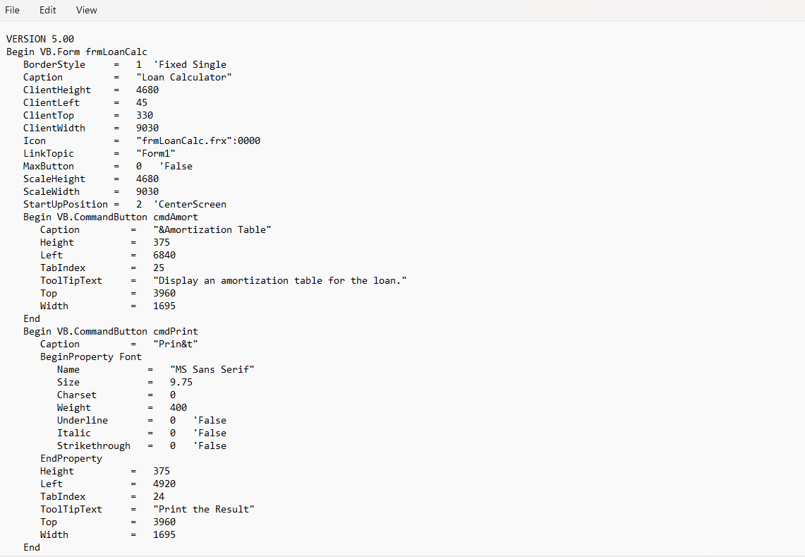 Time Value of Money Loan Calculator (TVM Calculator) Source Code