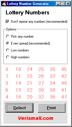 6-49 Lottery Number Generator Software