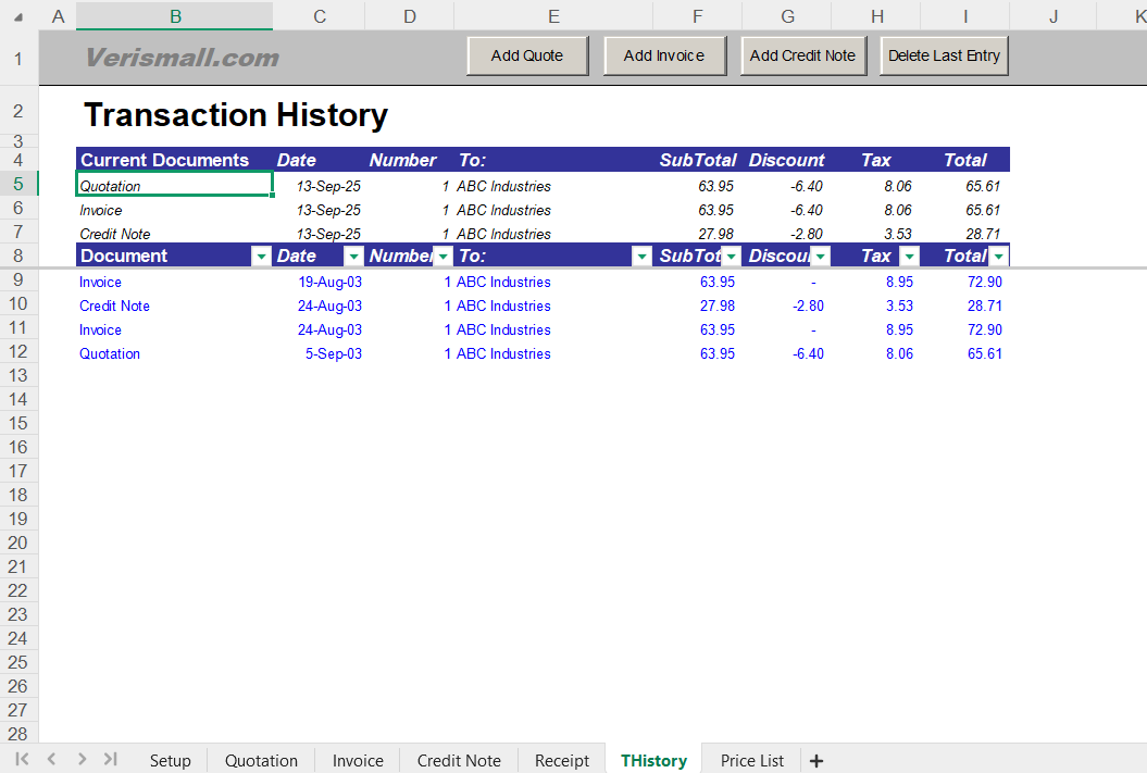 Tax Invoice Template Spreadsheet